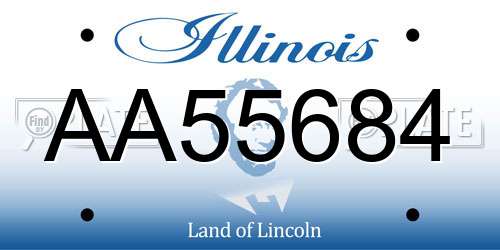 AA55684 Illinois License Plate