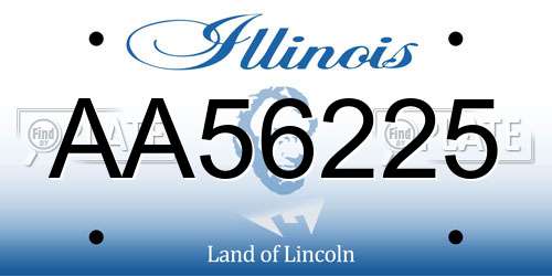AA56225 Illinois License Plate