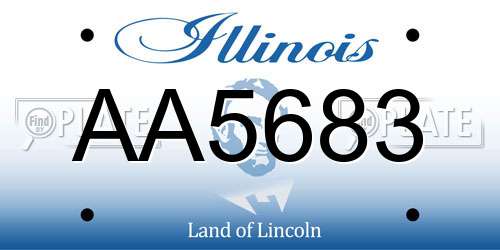 AA5683 Illinois License Plate