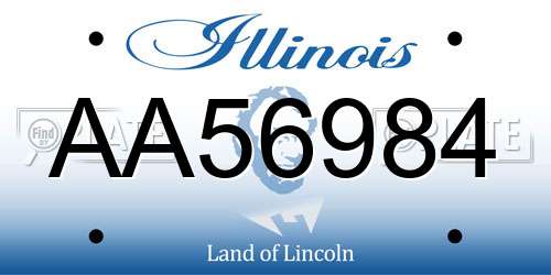 AA56984 Illinois License Plate