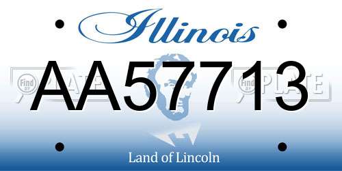 AA57713 Illinois License Plate
