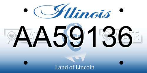 AA59136 Illinois License Plate