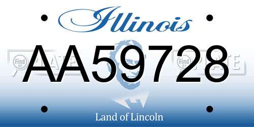 AA59728 Illinois License Plate