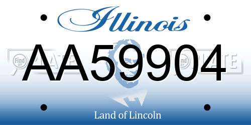 AA59904 Illinois License Plate