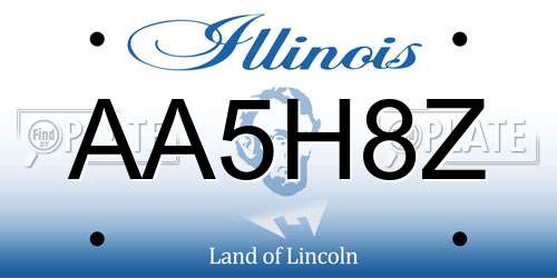 AA5H8Z Illinois License Plate