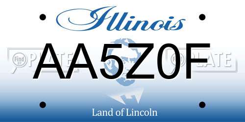 AA5Z0F Illinois License Plate