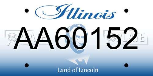 AA60152 Illinois License Plate
