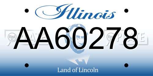 AA60278 Illinois License Plate