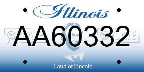 AA60332 Illinois License Plate