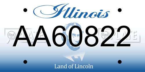 AA60822 Illinois License Plate