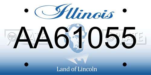 AA61055 Illinois License Plate