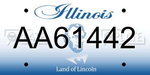 AA61442 Illinois License Plate