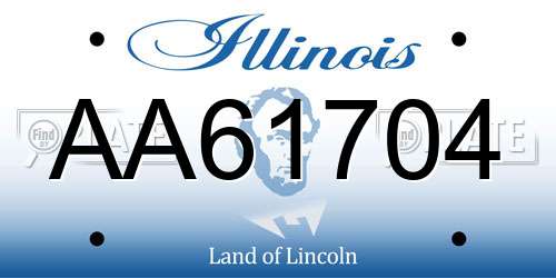 AA61704 Illinois License Plate