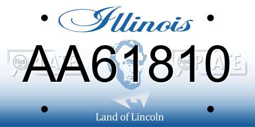 AA61810 Illinois License Plate