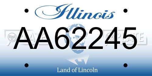 AA62245 Illinois License Plate