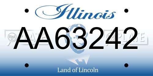 AA63242 Illinois License Plate