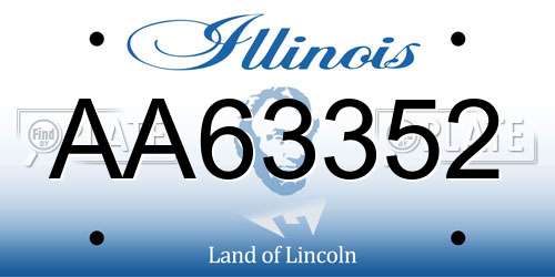 AA63352 Illinois License Plate