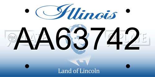 AA63742 Illinois License Plate