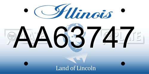 AA63747 Illinois License Plate