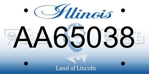 AA65038 Illinois License Plate