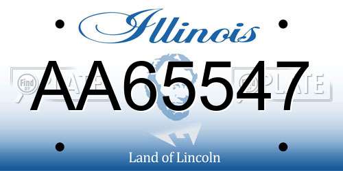AA65547 Illinois License Plate