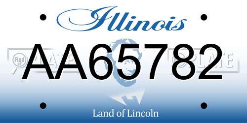 AA65782 Illinois License Plate
