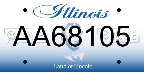 AA68105 Illinois License Plate