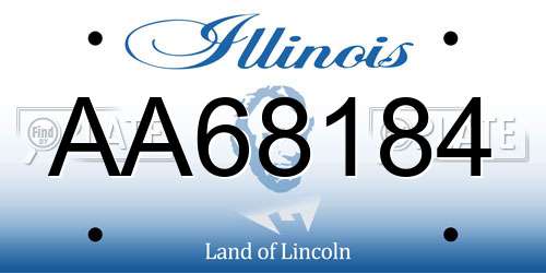 AA68184 Illinois License Plate