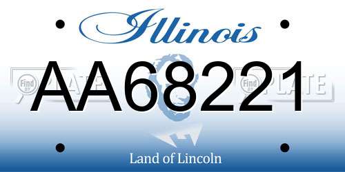 AA68221 Illinois License Plate