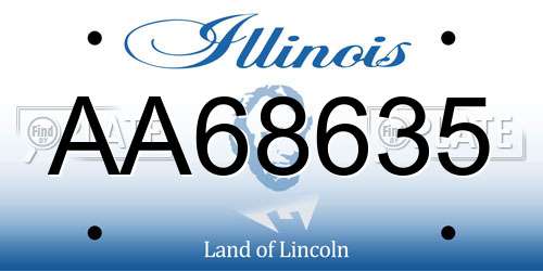 AA68635 Illinois License Plate
