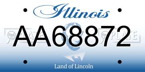 AA68872 Illinois License Plate
