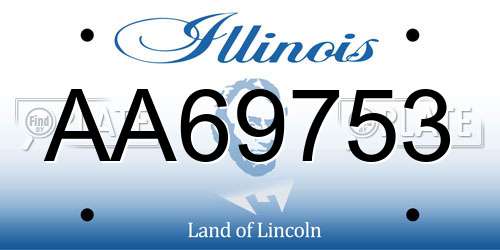 AA69753 Illinois License Plate