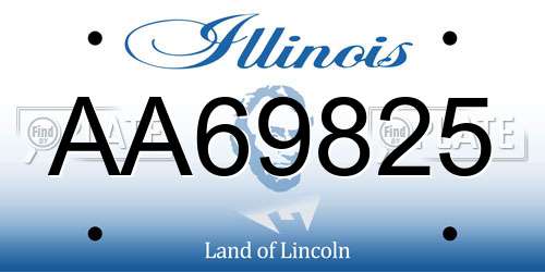AA69825 Illinois License Plate