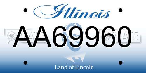 AA69960 Illinois License Plate
