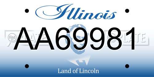 AA69981 Illinois License Plate