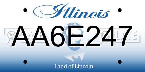 AA6E247 Illinois License Plate