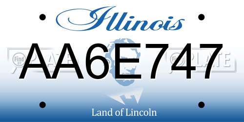AA6E747 Illinois License Plate