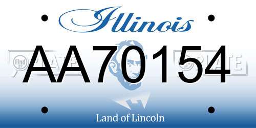 AA70154 Illinois License Plate