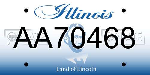 AA70468 Illinois License Plate
