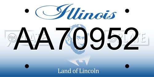 AA70952 Illinois License Plate