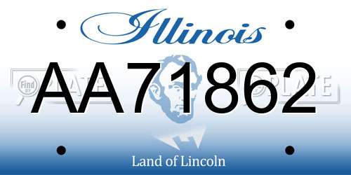 AA71862 Illinois License Plate