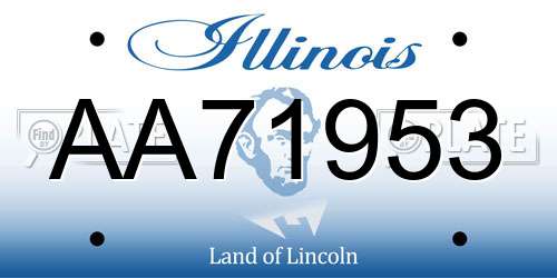 AA71953 Illinois License Plate