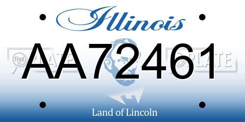 AA72461 Illinois License Plate