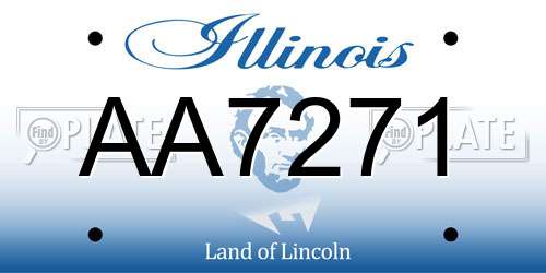 AA7271 Illinois License Plate