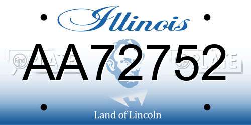 AA72752 Illinois License Plate