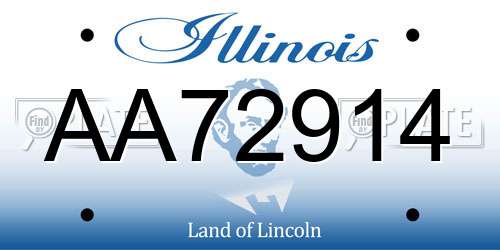 AA72914 Illinois License Plate