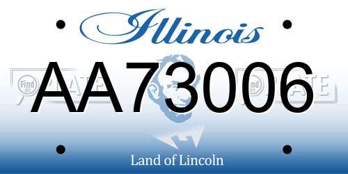 AA73006 Illinois License Plate