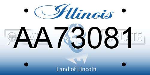 AA73081 Illinois License Plate