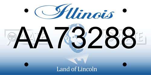 AA73288 Illinois License Plate