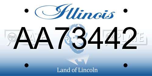 AA73442 Illinois License Plate